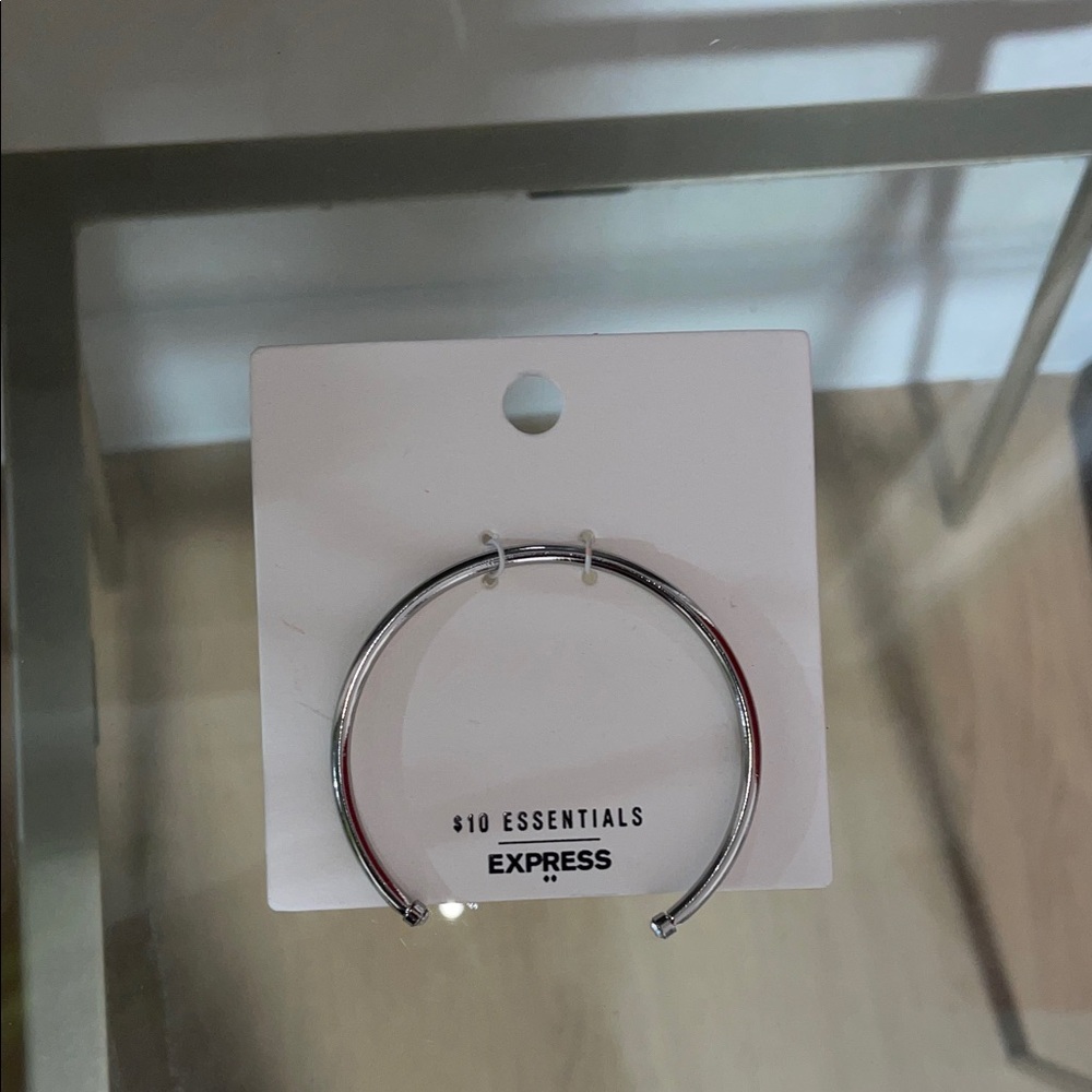 Express Shiny Silver Open-Ended Cuff Bracelet - Picture 5 of 5